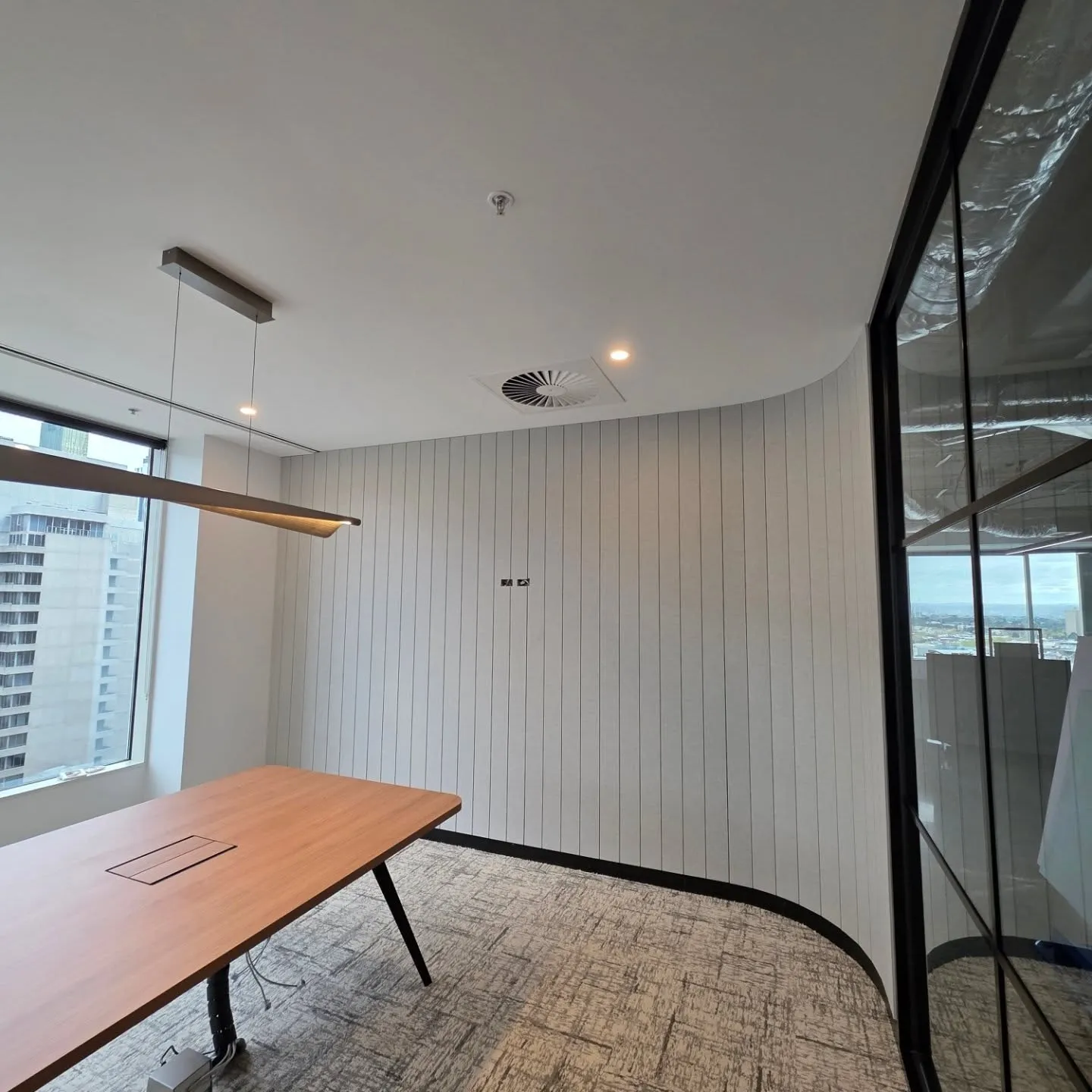 Installed acoustic wall panelling by Northside Joinery Melbourne