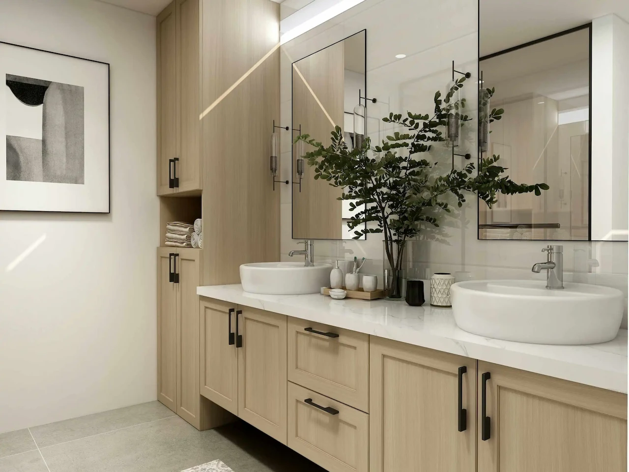 Dark matte floor-to-ceiling wall unit joinery — Northside Joinery Installation Melbourne