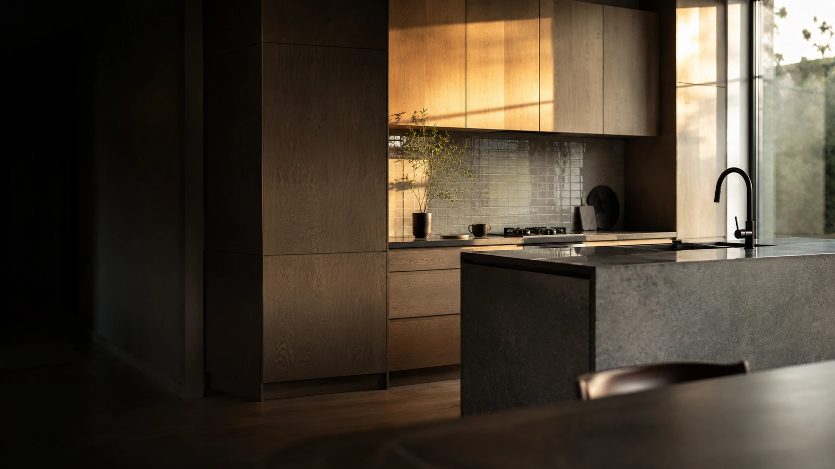 Custom oak kitchen joinery by Northside Installation, Melbourne