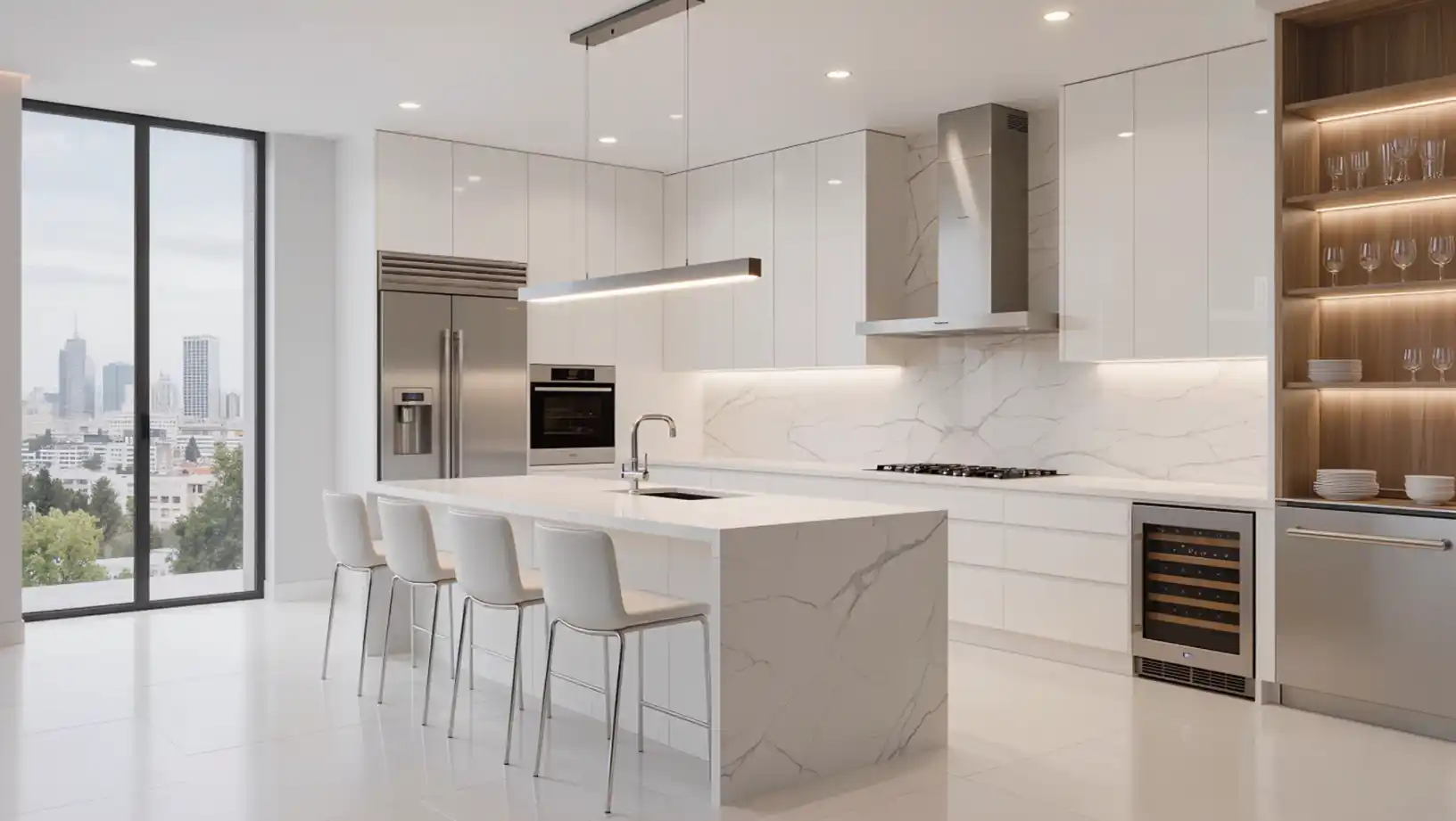 Custom kitchen renovation Melbourne by Northside Joinery — timber cabinetry and stone benchtop