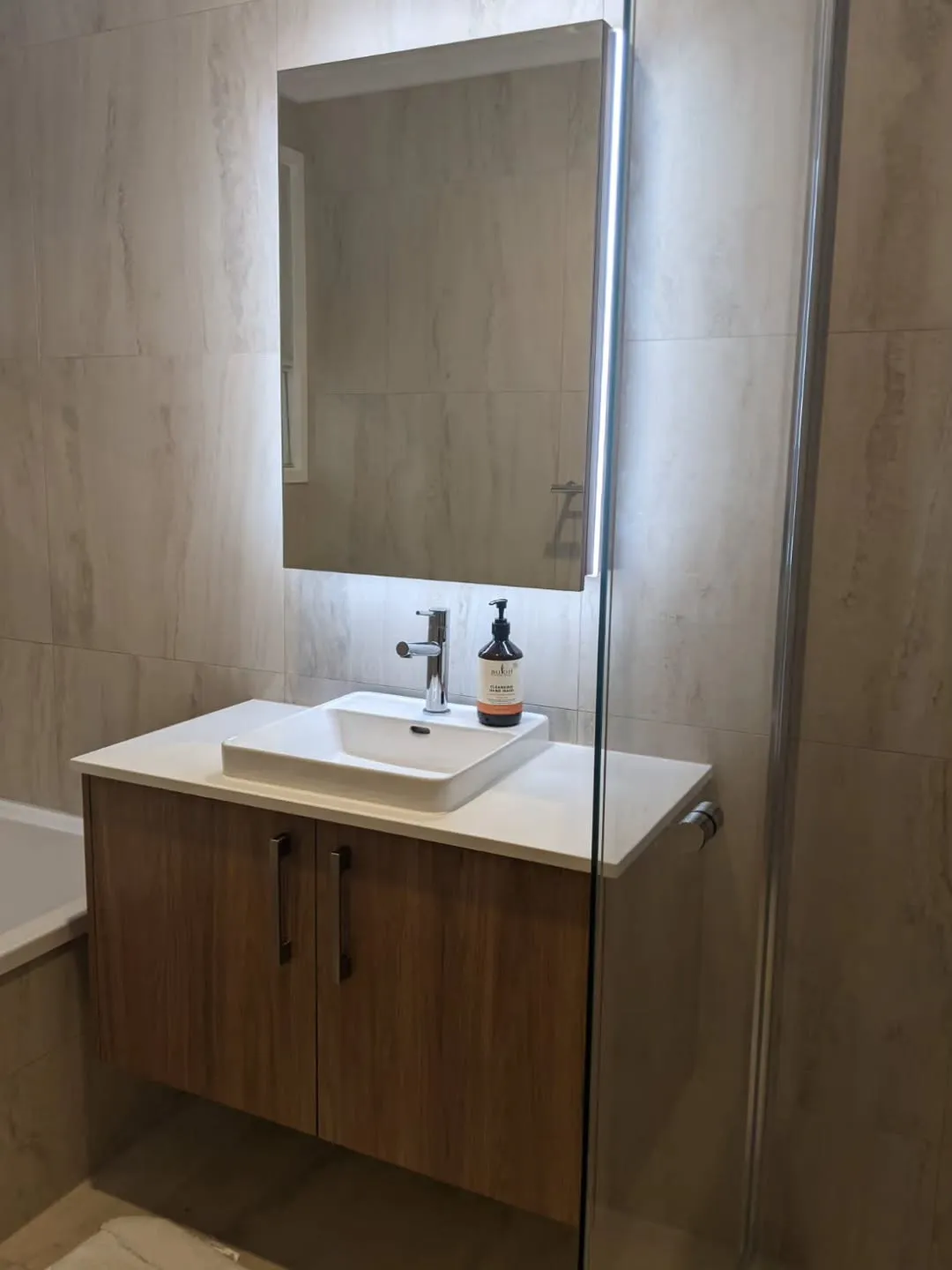 Tasmania Oak woodmatt bathroom vanity in Bundoora