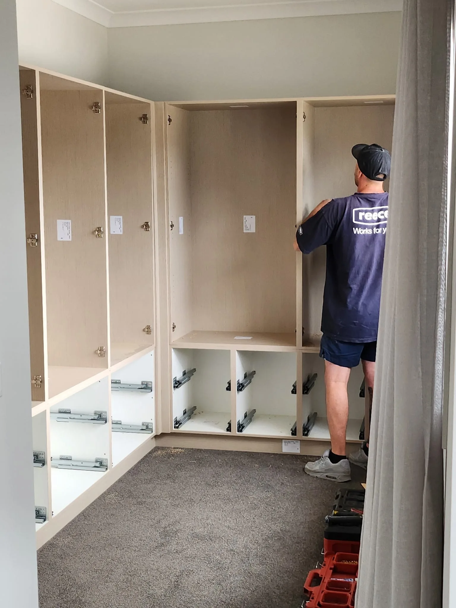 Walk-in wardrobe under construction Melbourne by Northside